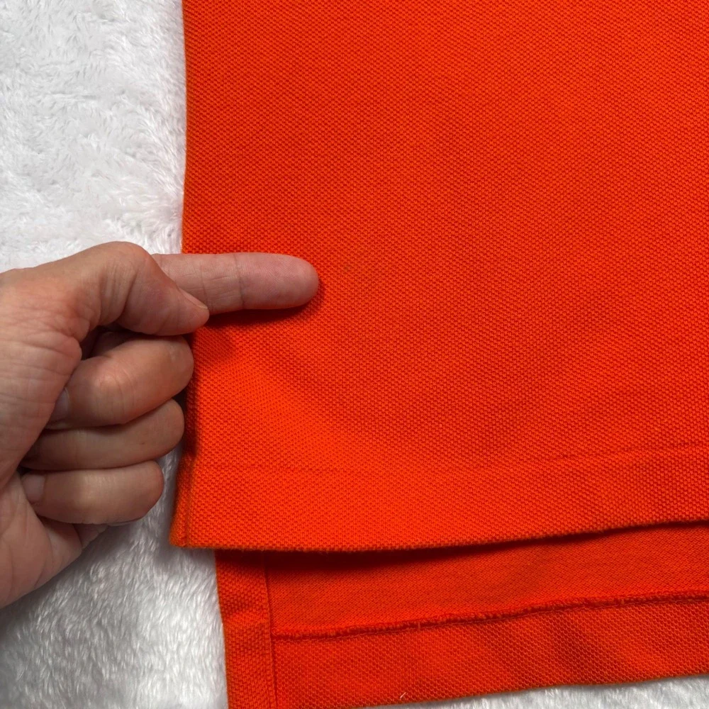 Polo Ralph Lauren Polo Shirt Men L (FIT M) Orange CUSTOM LONG Green Pony Preppy